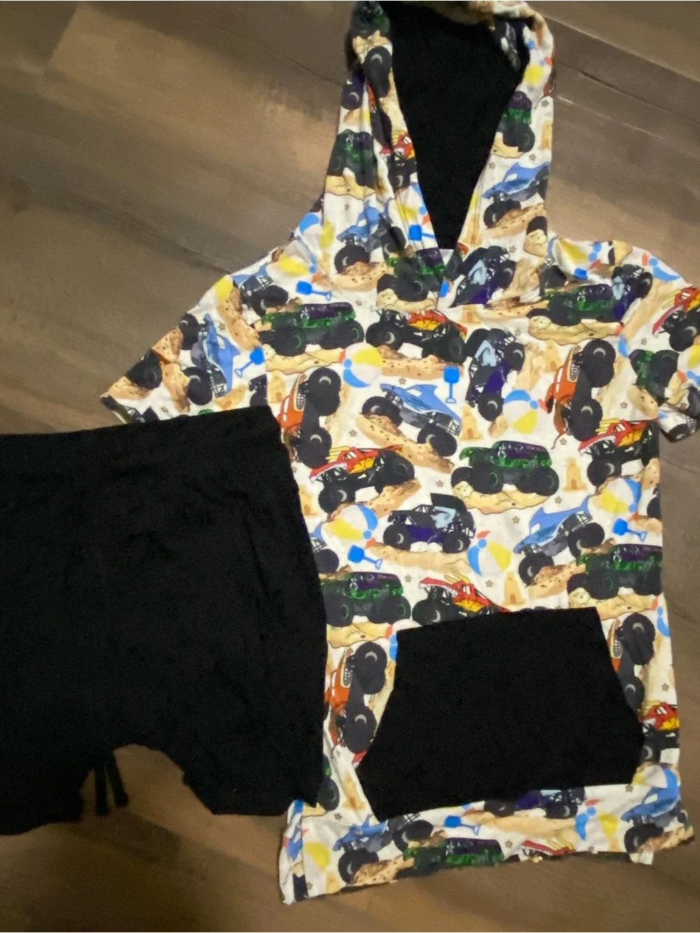 Monster Truck Hoodie bamboo daywear Set - 5/6 EUC